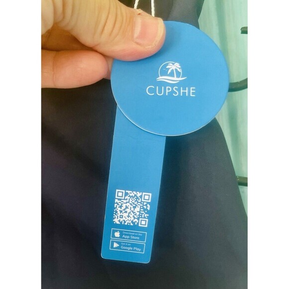 CUPSHE Navy Blue 1-Piece Swimsuit XS NWT - Picture 4 of 7